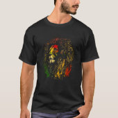 T-shirt Rasta Reggae Lion De Judah Rastafarian Pride Regga (Devant)