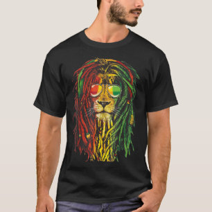 T-shirt Rasta Reggae Lion en verre de soleil Art pour Rast