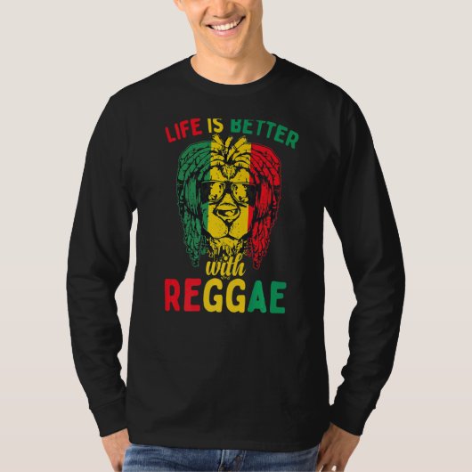 T-shirt Rasta Reggae Lion Sunglass Rastafarian Reggae (Devant)