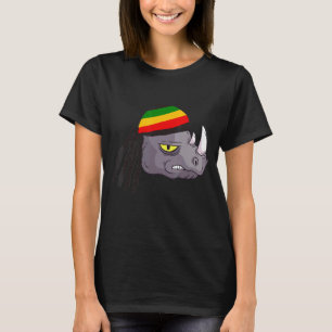 T-shirt Rasta Reggae Rhino Rastafarian Roots One Love Jama