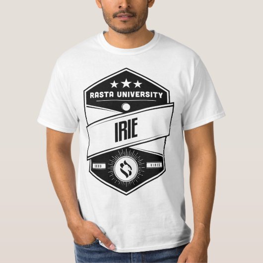 T-shirt Rasta Université Irie Good Vibes Reggae (Devant)