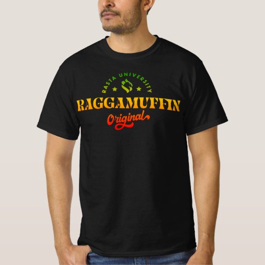 T-shirt Rasta University Raggamuffin Original Rasta Reggae (Devant)
