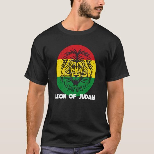 T-shirt Rastafari Lion Head Jamaica Souvenir Rasta Roots R (Devant)