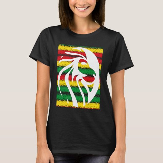 T-shirt Rastafari Lion Head Jamaica Souvenir Rasta Roots R (Devant)