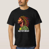 T-shirt Rastafarian aux cheveux dérapants colorés (Devant)