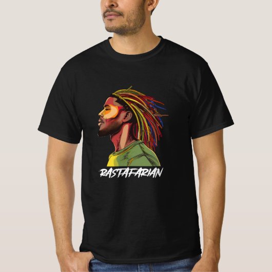 T-shirt Rastafarian aux cheveux dérapants colorés (Devant)