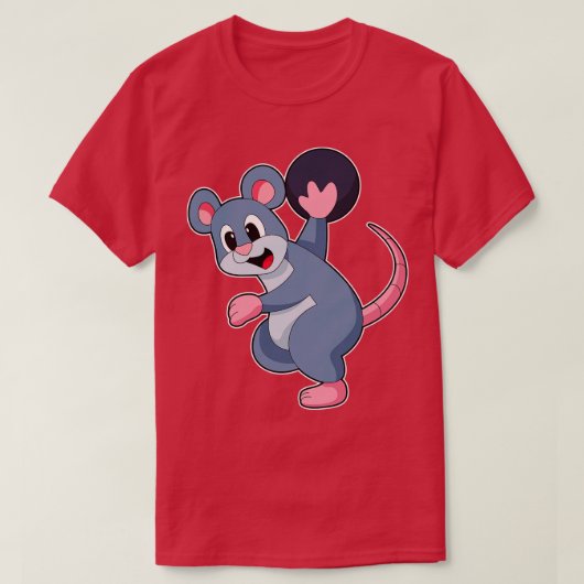 T-shirt Rat à Bowling avec Bowling boule (Design devant)
