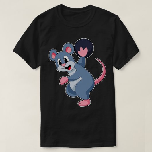 T-shirt Rat à Bowling avec Bowling boule (Design devant)