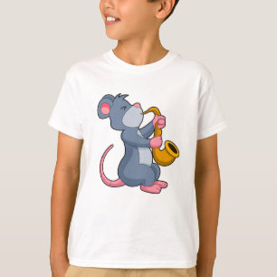 T-shirt Rat à Musique avec Saxophone