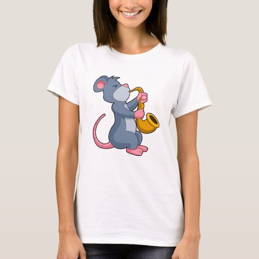 T-shirt Rat à Musique avec Saxophone (Devant)