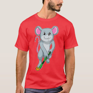 T-shirt Rat au hockey avec chauve-souris de hockey