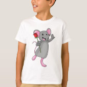 T-shirt Rat avec fleur Rose (Devant)
