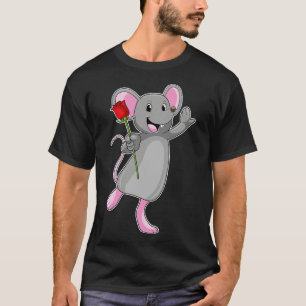 T-shirt Rat avec fleur Rose