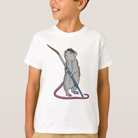 T-shirt Rat comme Peintre avec pinceau (Devant)