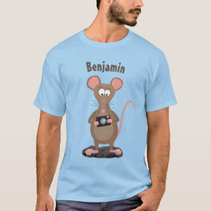 T-shirt Rat drôle avec dessin animé de la caméra