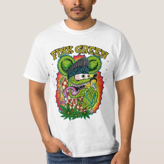 T-shirt Rat fink vert (Devant)