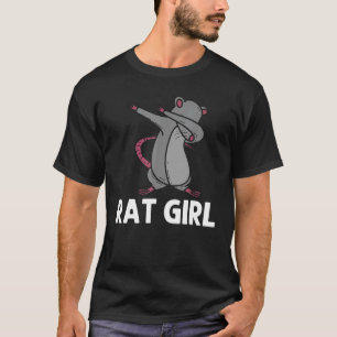 T-shirt Rat Pour Les Filles Enfants Dabbing Noir Brown Rod