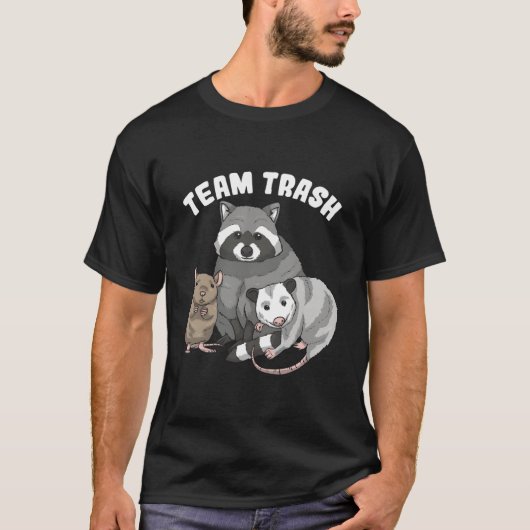T-shirt Rat Raccoon Racoon Opossum Possum Team Trash (Devant)