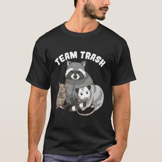 T-shirt Rat Raccoon Racoon Opossum Possum Team Trash Funny (Devant)