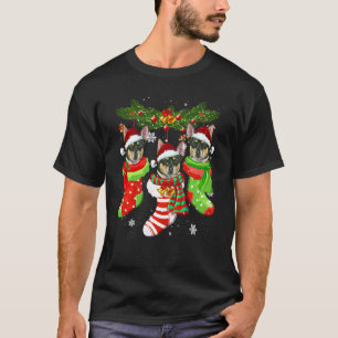 T-shirt Rat Terrier Chaussettes de Noël Arbre Lumière Noël