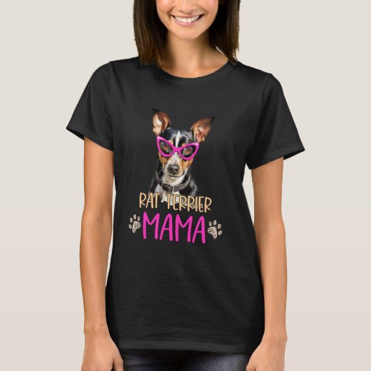 T-shirt Rat Terrier Chien race Mama mignonne Chiot Mère (Devant)