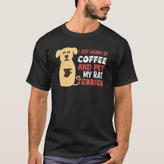 T-shirt Rat Terrier Dog And Coffee Enthusiast (Devant)