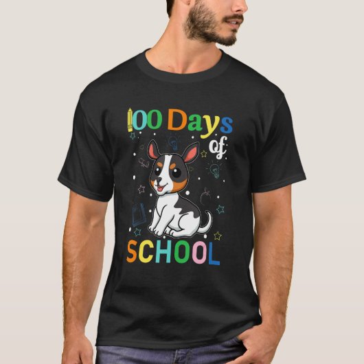 T-shirt Rat Terrier Dog Lovers Teacher Student 100th Day o (Devant)