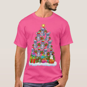 T-shirt Rat Xmas Arbre Éclairage Père Noël Rat Christmas