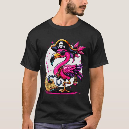 T-shirt Rate Nk Flamingo Halloween Party - Jolly Roger (Devant)