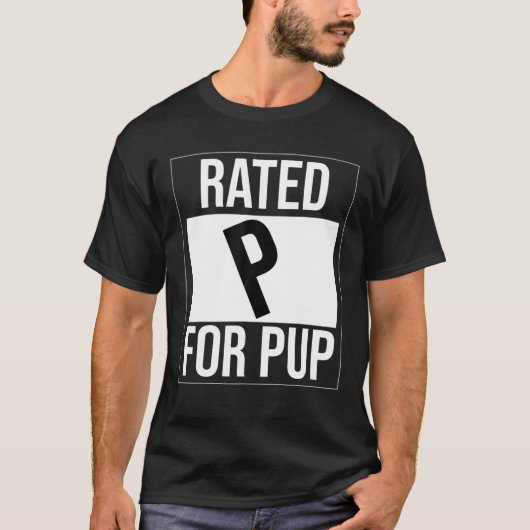 T-shirt Rated P For Pup Gay Funny (Devant)