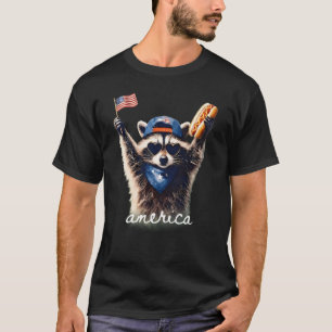 T-shirt Raton laveur américain libre et sauvage drôle 4 ju