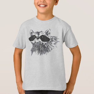 T-shirt Raton laveur animal de faune de forêt tirée par