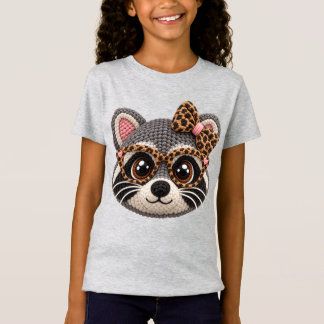 T-Shirt Raton laveur au crochet faux avec noeud coquette l