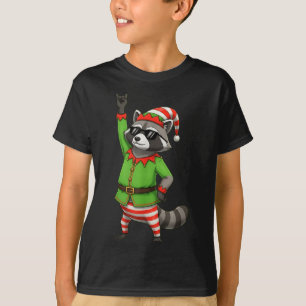 T-shirt Raton laveur de Noël drôle déguisé en elfe avec de