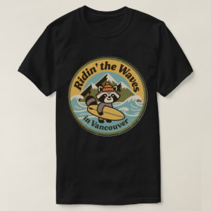 T-shirt Raton laveur de surf rétro Vancouver