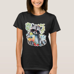 T-shirt Raton laveur d'été en lunettes de soleil