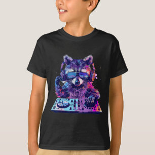 T-shirt Raton laveur Dj Edm Techno House Musique Animal dr
