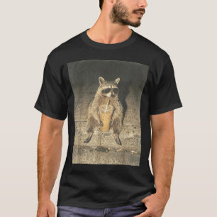 T-shirt Raton laveur drôle buvant du café glacé mème déjan