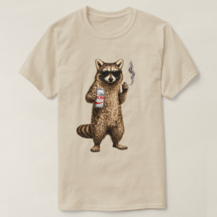 T-shirt Raton laveur drôle buvant une boisson diététique –