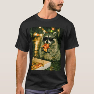 T-shirt Raton laveur drôle mangeant une pizza mème animal