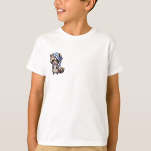 T-shirt Raton laveur enfants café somnolent