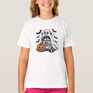 T-shirt Raton laveur fantôme buvant du café