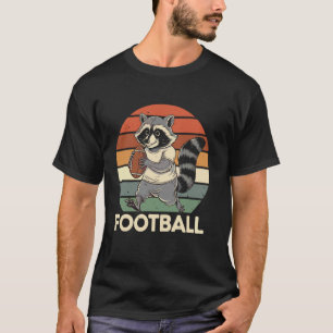 T-shirt raton laveur Jouant au Football Américain rétro vi