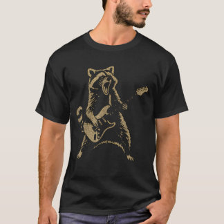 T-shirt Raton laveur jouant de la guitare Rock Star Rock A