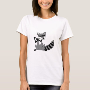 T-shirt Raton laveur jouant la cannelure