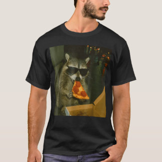T-shirt Raton laveur mangeant une pizza animal