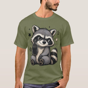 T-shirt Raton laveur mignon et impertinent montrant de l'a