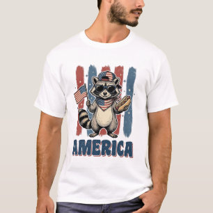 T-shirt Raton laveur patriotique America conception de t-s