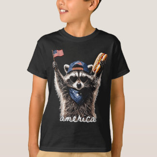 T-shirt Raton laveur patriotique d'Amérique