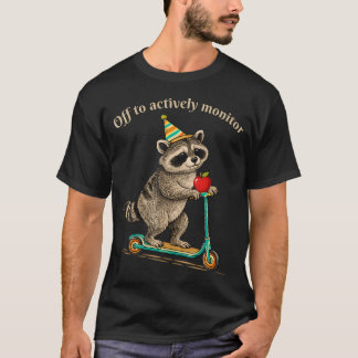 T-shirt Raton laveur prêt à surveiller activement les test
